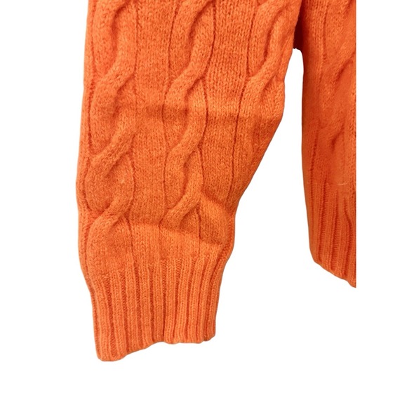 Ralph Lauren PURPLE LABEL Womens Sweater S/M Cashmere MELON Cable Knit EUC - Picture 5 of 12
